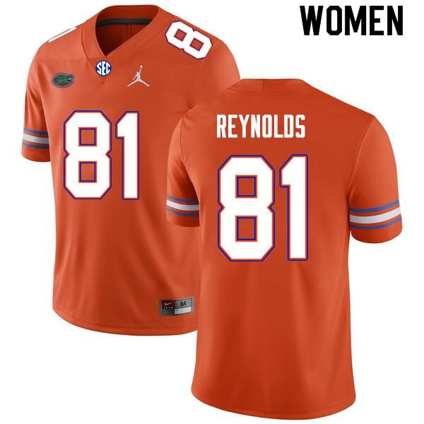 Women's NCAA Florida Gators Daejon Reynolds #81 Stitched Authentic Nike Orange College Football Jersey OZJ3165OI